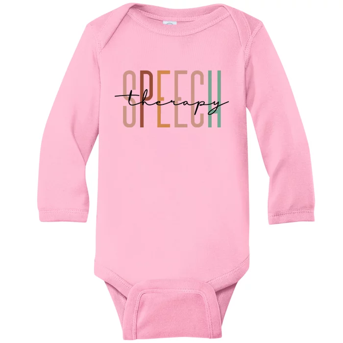 Speech Therapy Speech Language Pathologist Therapist Baby Long Sleeve Bodysuit