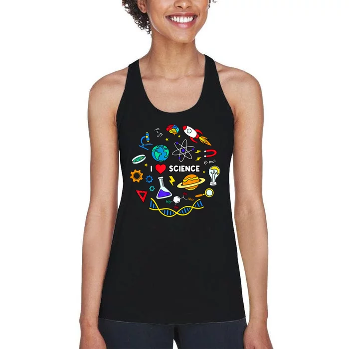 Science Tshirt, Science Lover Shirt, I Love Science Women's Racerback Tank