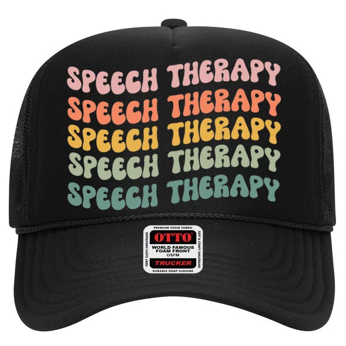 Speech Therapy Speech Language Pathologist SLP Team Women High Crown Mesh Trucker Hat