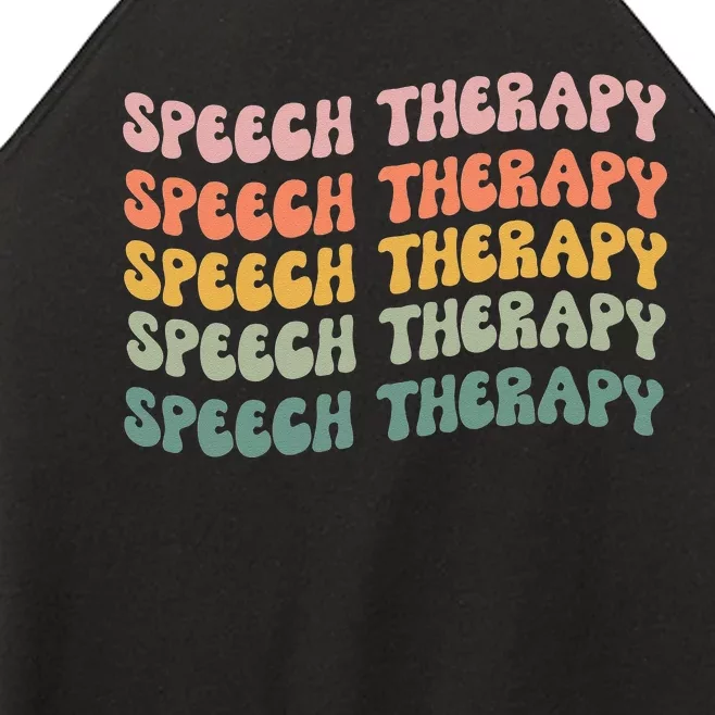 Speech Therapy Speech Language Pathologist SLP Team Women Women’s Perfect Tri Rocker Tank