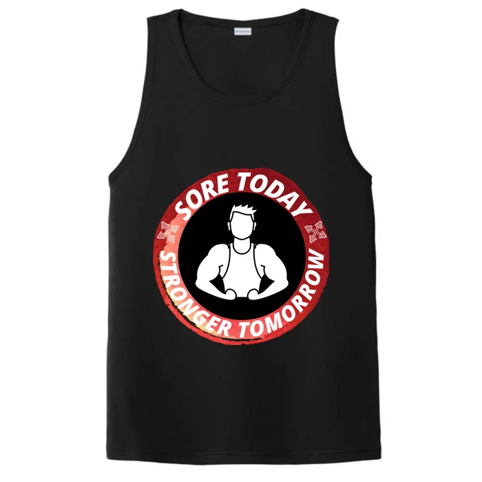 Sore Today Stronger Tomorrow Gym Fitness Gift Performance Tank