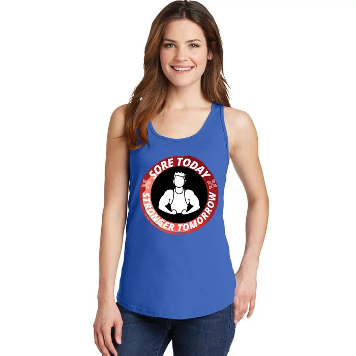 Sore Today Stronger Tomorrow Gym Fitness Gift Ladies Essential Tank