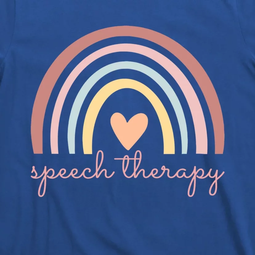 Speech Therapy Speech Language Pathologist Slp Boho Rainbow Gift T-Shirt