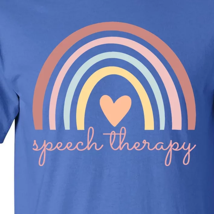 Speech Therapy Speech Language Pathologist Slp Boho Rainbow Gift Tall T-Shirt