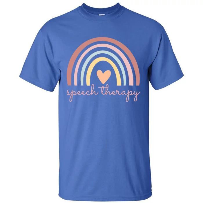 Speech Therapy Speech Language Pathologist Slp Boho Rainbow Gift Tall T-Shirt