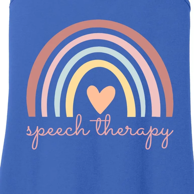 Speech Therapy Speech Language Pathologist Slp Boho Rainbow Gift Ladies Essential Tank