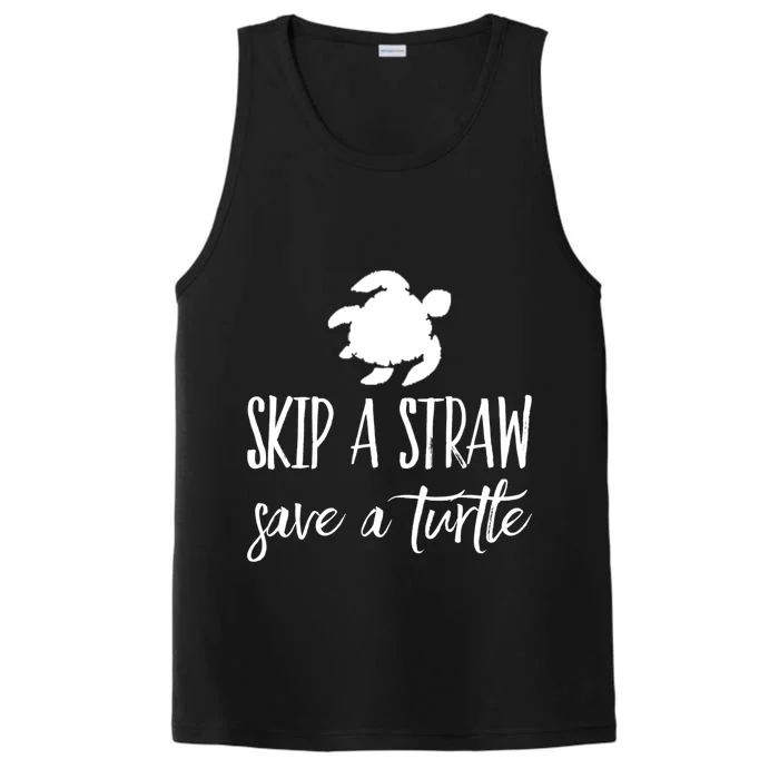 Sea Turtle Skip A Straw Save A Turtle Gift Performance Tank