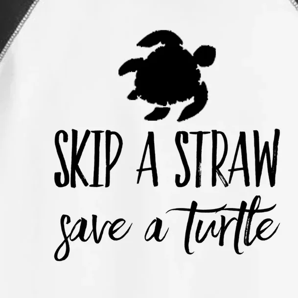 Sea Turtle Skip A Straw Save A Turtle Gift Toddler Fine Jersey T-Shirt