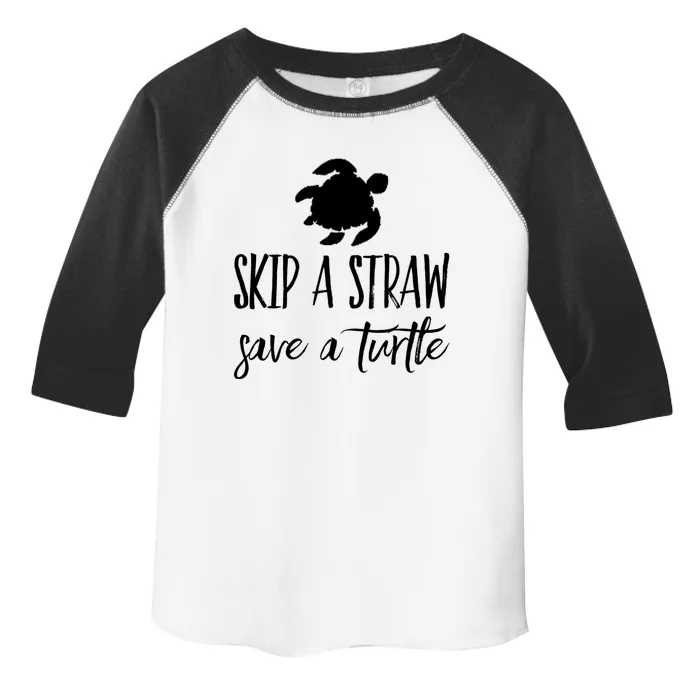 Sea Turtle Skip A Straw Save A Turtle Gift Toddler Fine Jersey T-Shirt