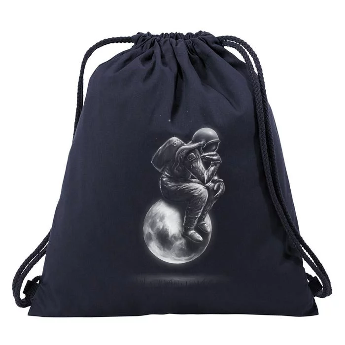 Space Thinker Drawstring Bag