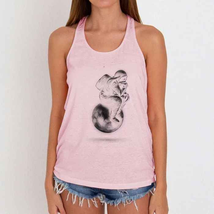 Space Thinker Women's Knotted Racerback Tank