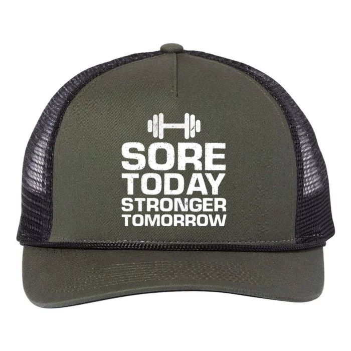 Sore Today Stronger Tomorrow Gym Workout Gift Retro Rope Trucker Hat Cap