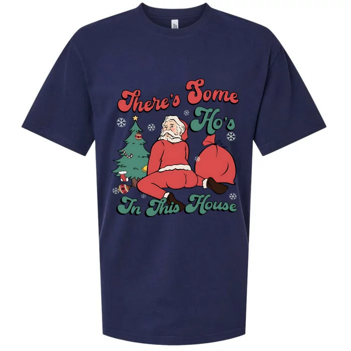 Santa ThereS Some HoS In This House Funny Christmas Sueded Cloud Jersey T-Shirt