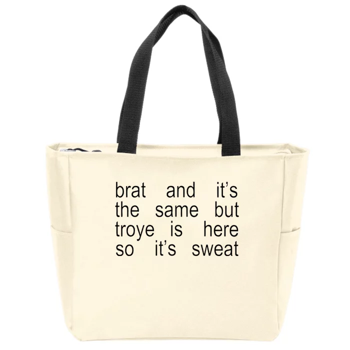 Sweat T.O.U.R Sweat Brat Green Zip Tote Bag