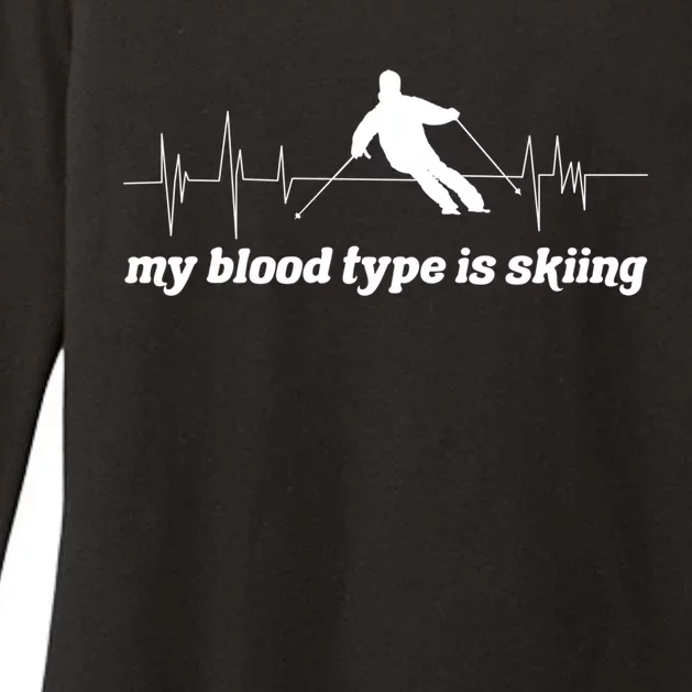 Ski Trip Skiing Heartbeat Gift Womens CVC Long Sleeve Shirt