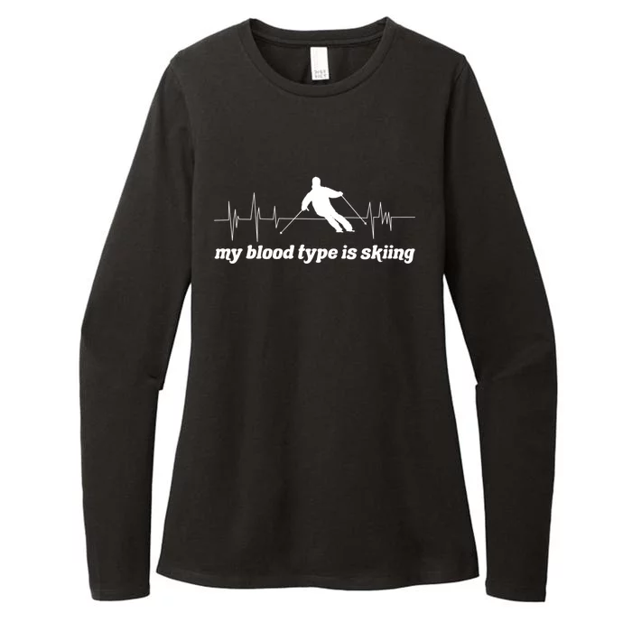 Ski Trip Skiing Heartbeat Gift Womens CVC Long Sleeve Shirt