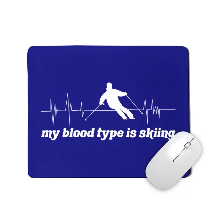 Ski Trip Skiing Heartbeat Gift Mousepad