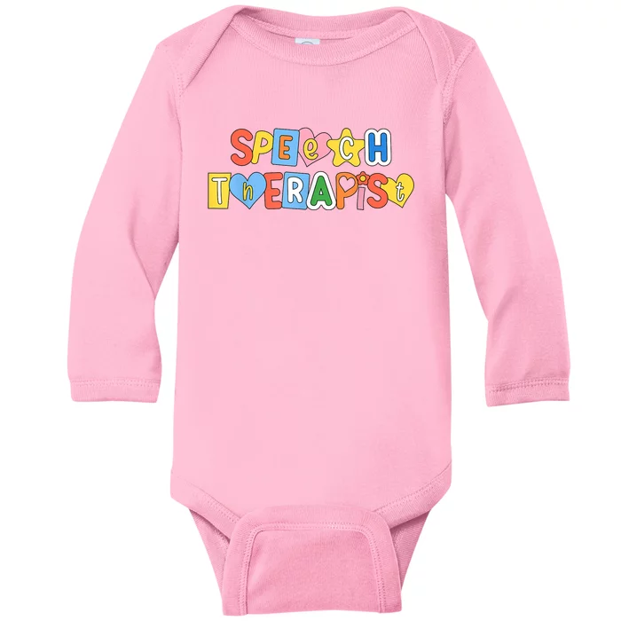 Speech Therapy Speech Language Pathologist Therapist SLP Baby Long Sleeve Bodysuit