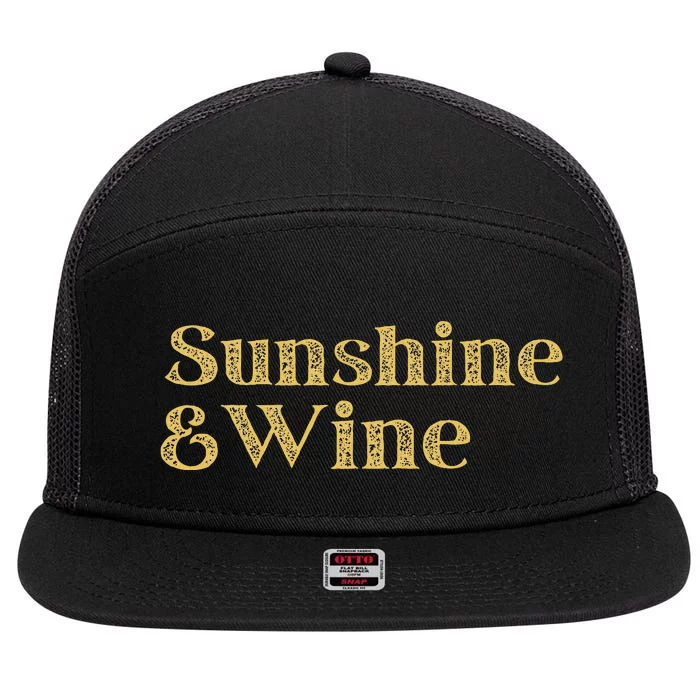 Summer Treats Sunshine And Wine Blend Of Relax And Fun 7 Panel Mesh Trucker Snapback Hat