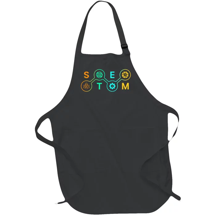 Stem Teacher Science Technology Engineering Math Full-Length Apron With Pocket