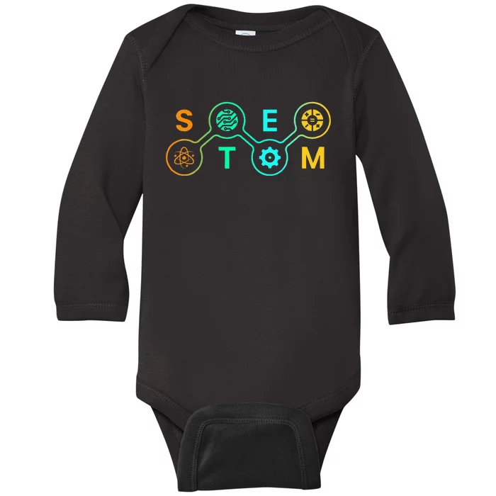 Stem Teacher Science Technology Engineering Math Baby Long Sleeve Bodysuit