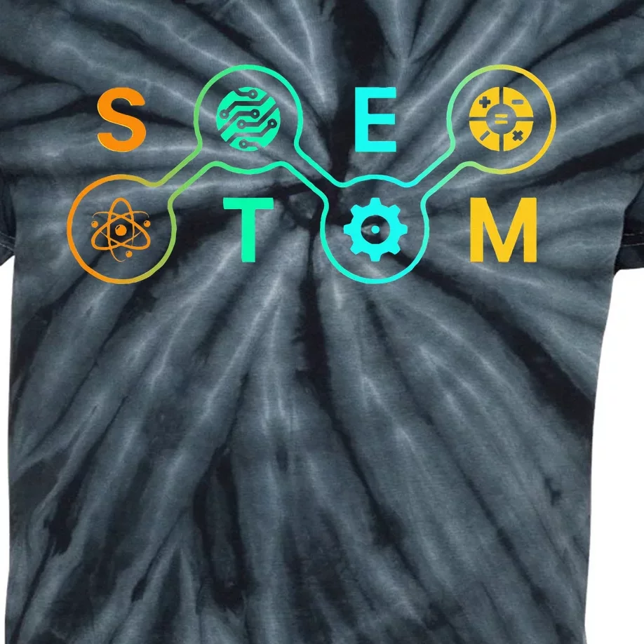 Stem Teacher Science Technology Engineering Math Kids Tie-Dye T-Shirt