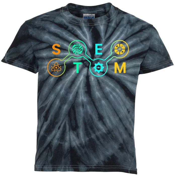 Stem Teacher Science Technology Engineering Math Kids Tie-Dye T-Shirt