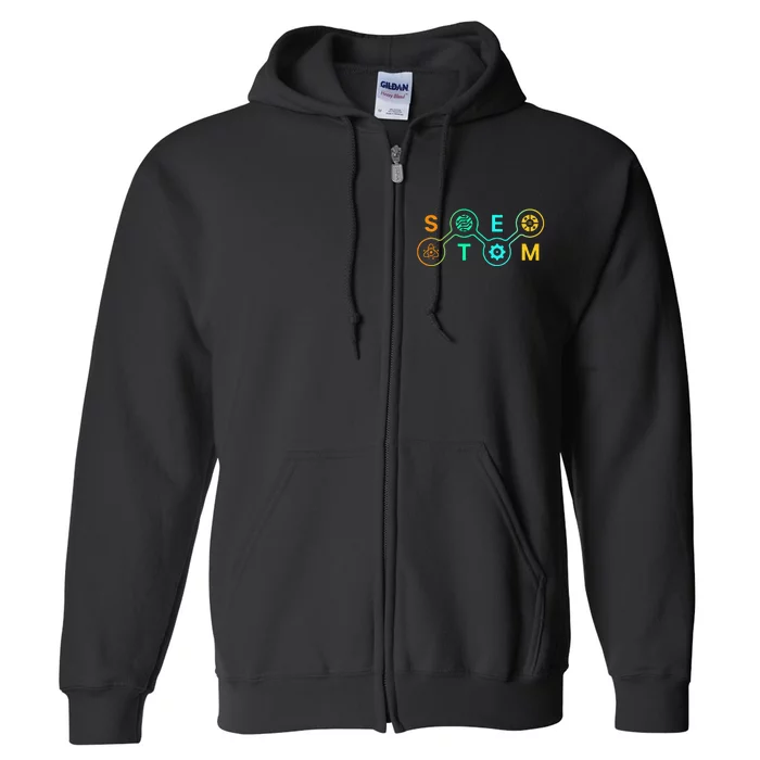 Stem Teacher Science Technology Engineering Math Full Zip Hoodie