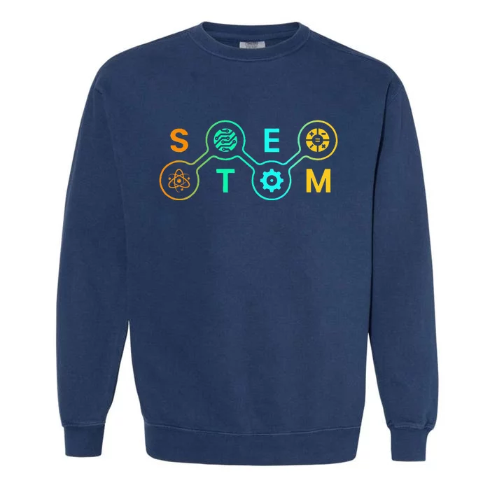 Stem Teacher Science Technology Engineering Math Garment-Dyed Sweatshirt