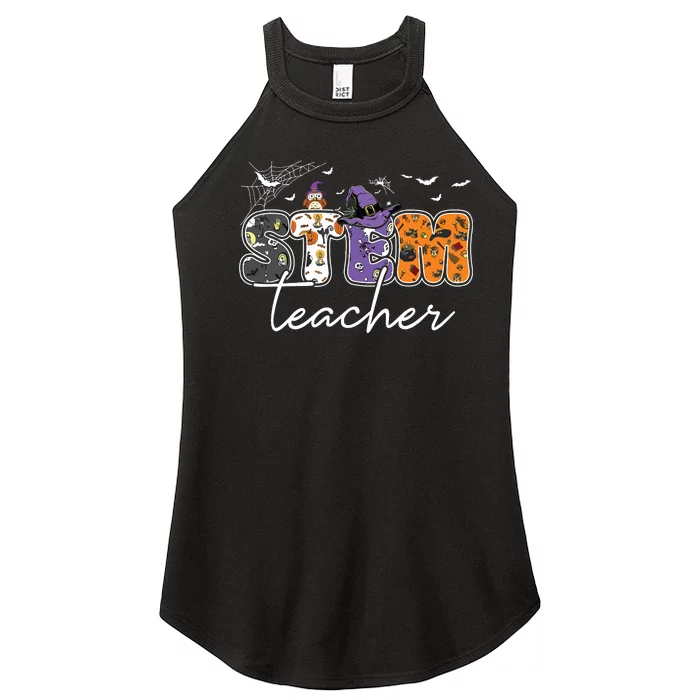 Stem Teacher Science Technology Engineering Math Halloween Women’s Perfect Tri Rocker Tank