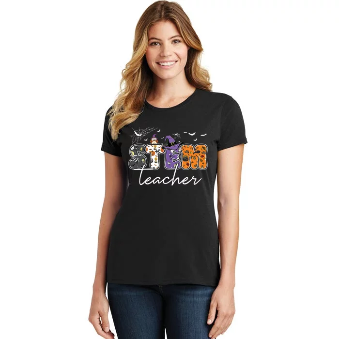 Stem Teacher Science Technology Engineering Math Halloween Women's T-Shirt