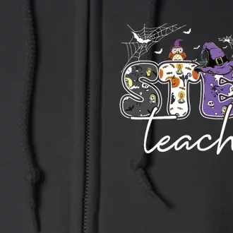 Stem Teacher Science Technology Engineering Math Halloween Full Zip Hoodie