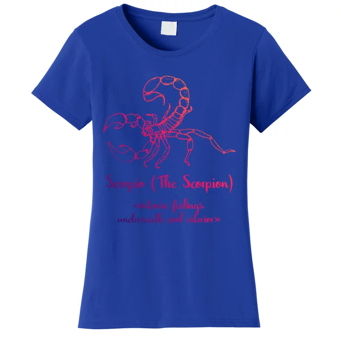 Scorpio The Scorpion Astrology Zodiac Sign Funny Facts Gift Women's T-Shirt