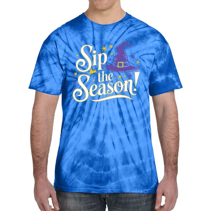 Sip The Season Halloween Fall Season Autumn Tie-Dye T-Shirt