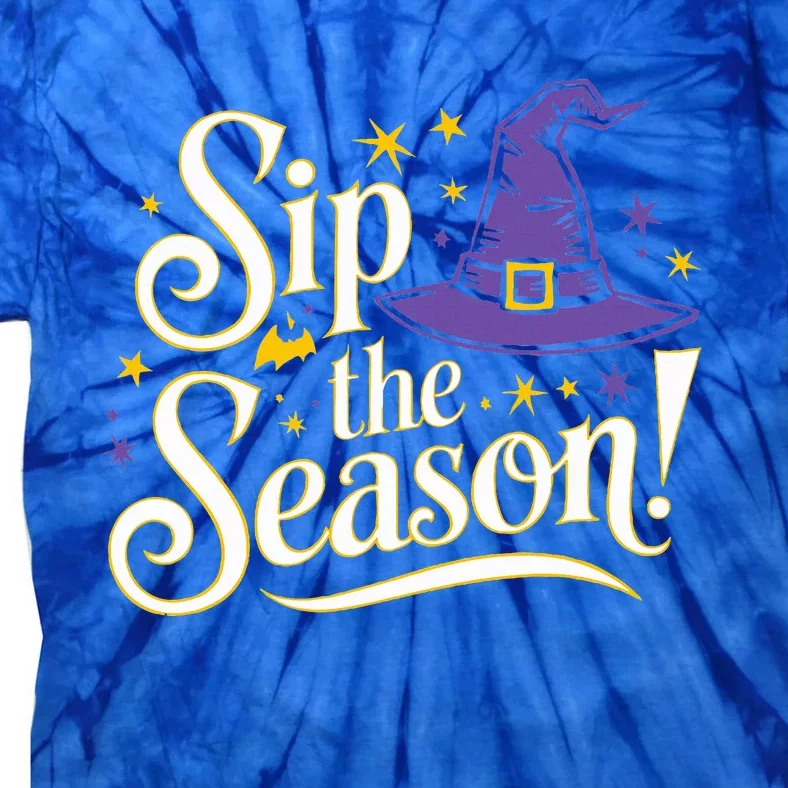 Sip The Season Halloween Fall Season Autumn Tie-Dye T-Shirt