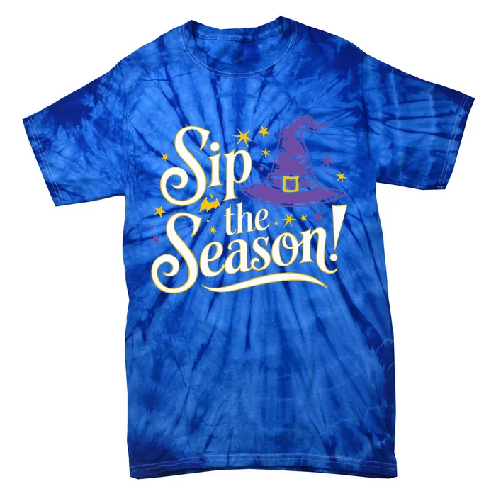 Sip The Season Halloween Fall Season Autumn Tie-Dye T-Shirt