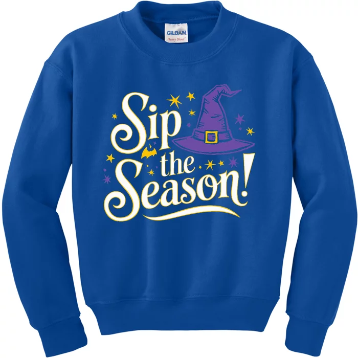 Sip The Season Halloween Fall Season Autumn Kids Sweatshirt