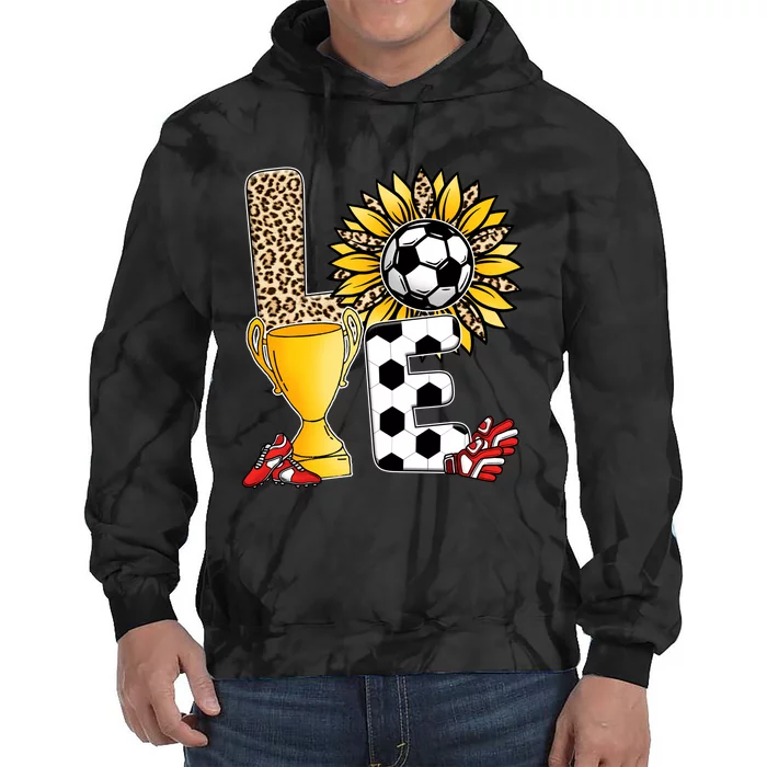 Soccer T Shirts, Love Soccer Leopard Sunflower Sports Ball Valentine Plus Size Tie Dye Hoodie