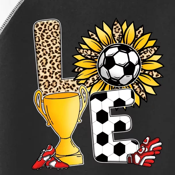 Soccer T Shirts, Love Soccer Leopard Sunflower Sports Ball Valentine Plus Size Toddler Fine Jersey T-Shirt