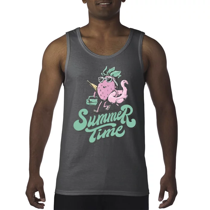 Summer Time Strawberry Retro Beach Tank Top