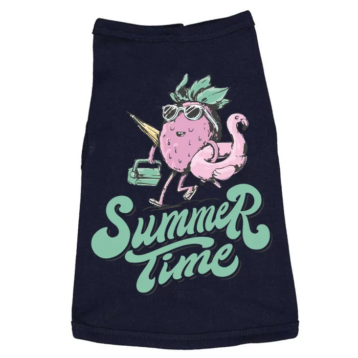 Summer Time Strawberry Retro Beach Doggie Tank