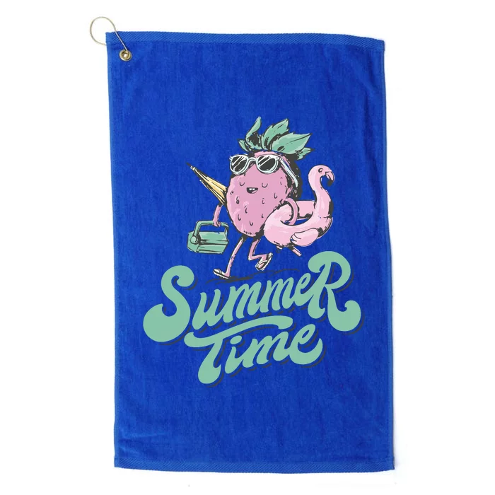 Summer Time Strawberry Retro Beach Platinum Collection Golf Towel