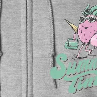 Summer Time Strawberry Retro Beach Full Zip Hoodie