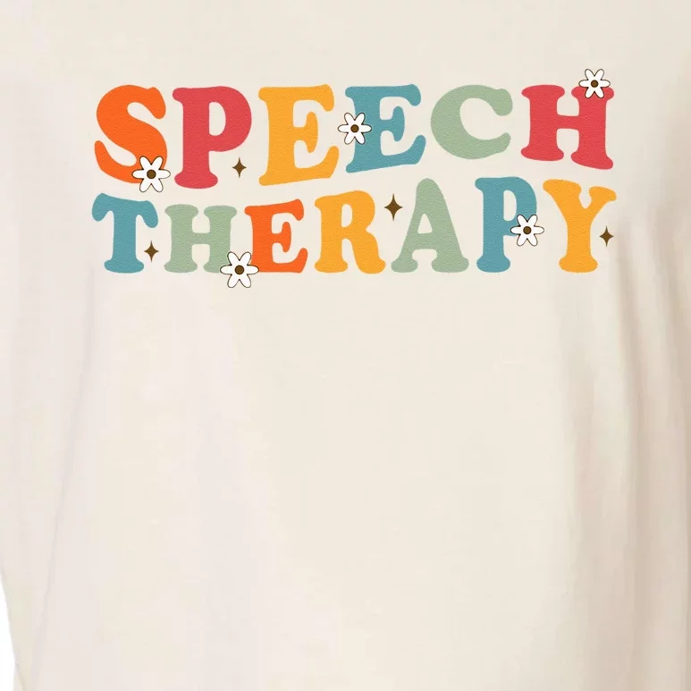 Speech Therapy Speech Language Therapy Pathologist Retro SLP Garment-Dyed Women's Muscle Tee