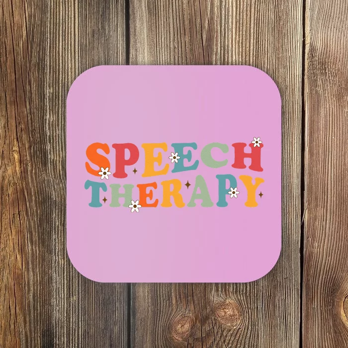 Speech Therapy Speech Language Therapy Pathologist Retro SLP Coaster