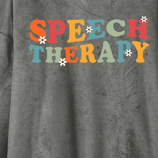 Speech Therapy Speech Language Therapy Pathologist Retro SLP Hooded Wearable Blanket