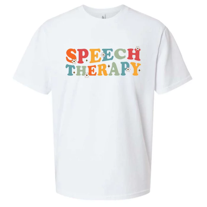 Speech Therapy Speech Language Therapy Pathologist Retro SLP Sueded Cloud Jersey T-Shirt