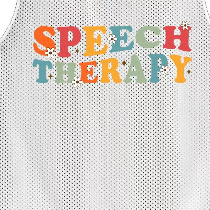 Speech Therapy Speech Language Therapy Pathologist Retro SLP Mesh Reversible Basketball Jersey Tank