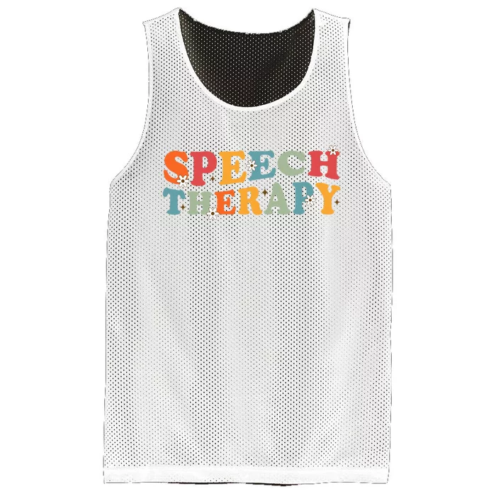 Speech Therapy Speech Language Therapy Pathologist Retro SLP Mesh Reversible Basketball Jersey Tank