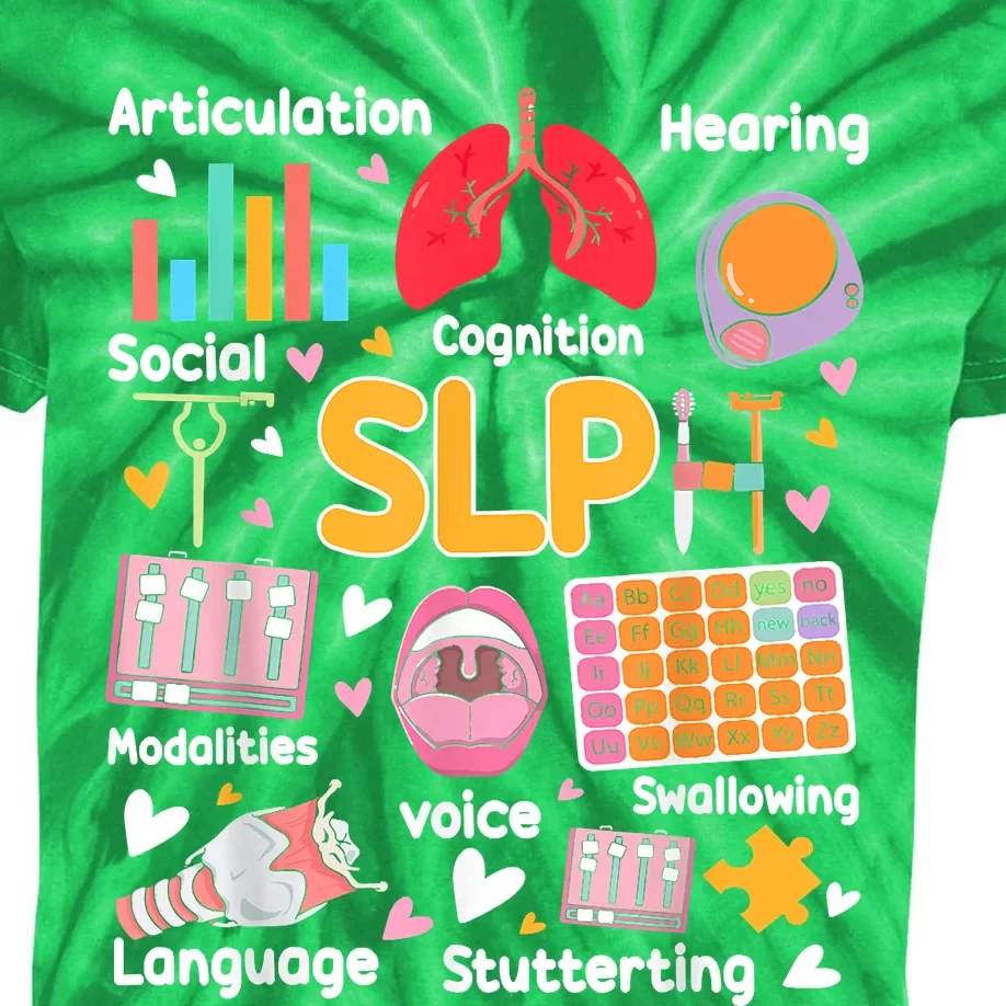 Speech Therapy Speech Language Pathologist Therapist SLP Kids Tie-Dye T-Shirt